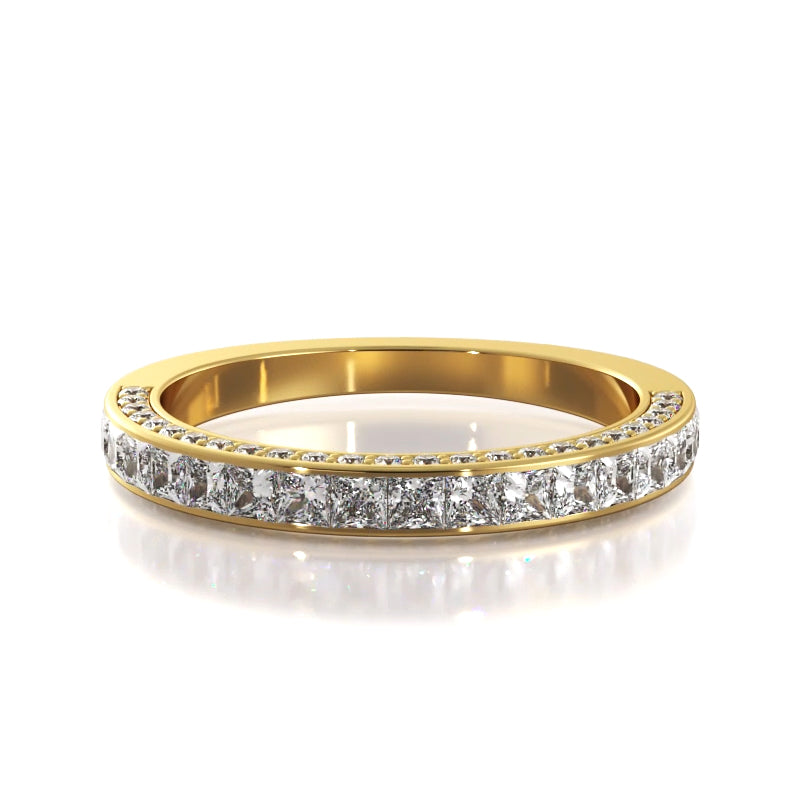 2.02 ct Princess And Round Diamond Wedding Band-VIRABYANI